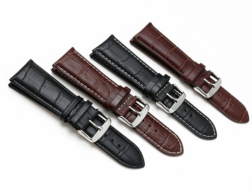 Men's genuine leather alligator-grain watch strap