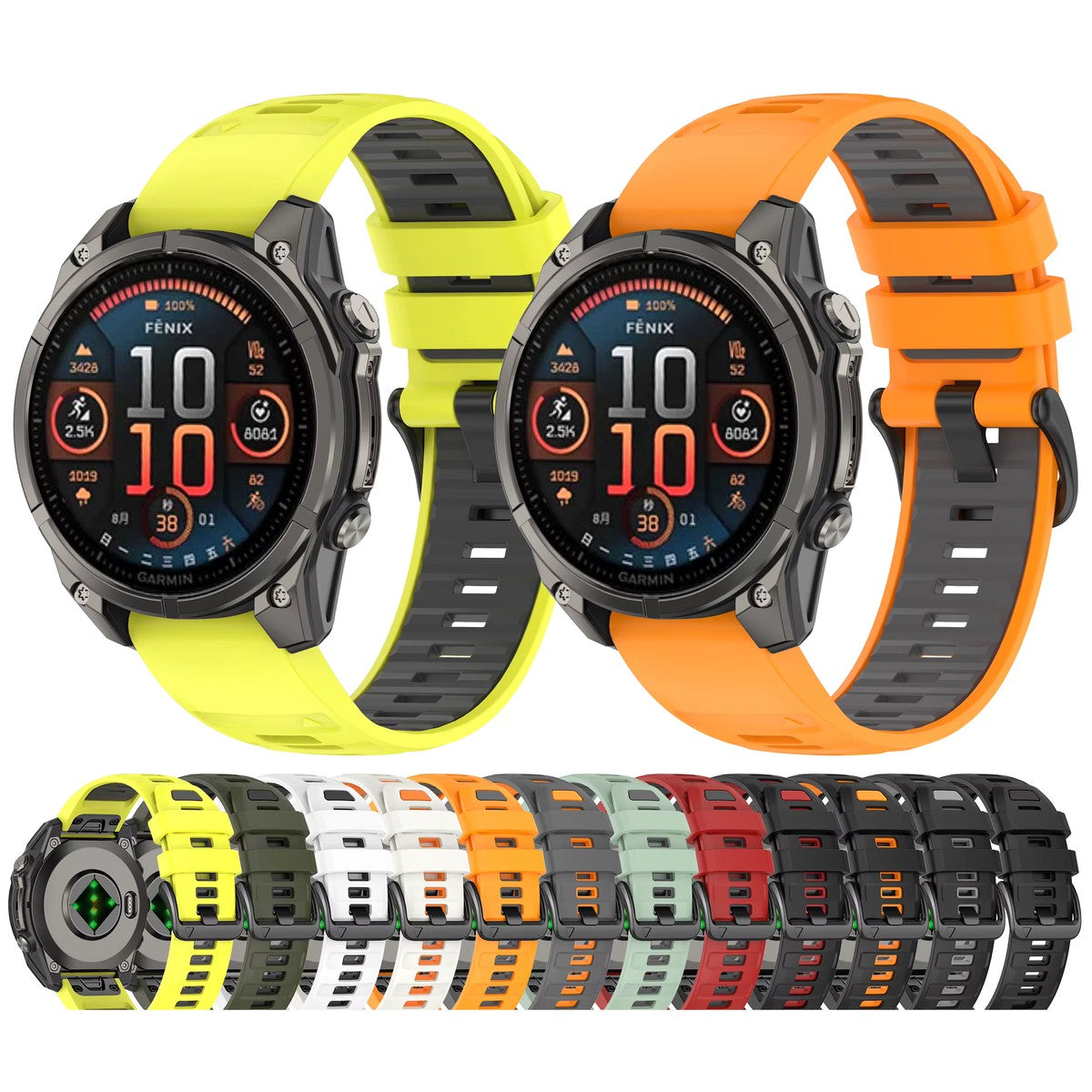 Two-Tone Silicone Sport Band for Garmin Fenix 2